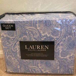 Lauren Ralph Lauren NWT queen cotton sheet set